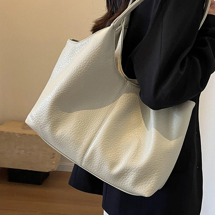 Women's chic vegan leather hobo tote bag