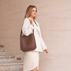 Vegan leather shoulder tote bag