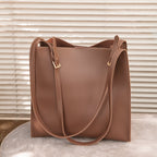 Vegan leather shoulder tote bag
