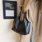 Women's chic vegan leather hobo tote bag