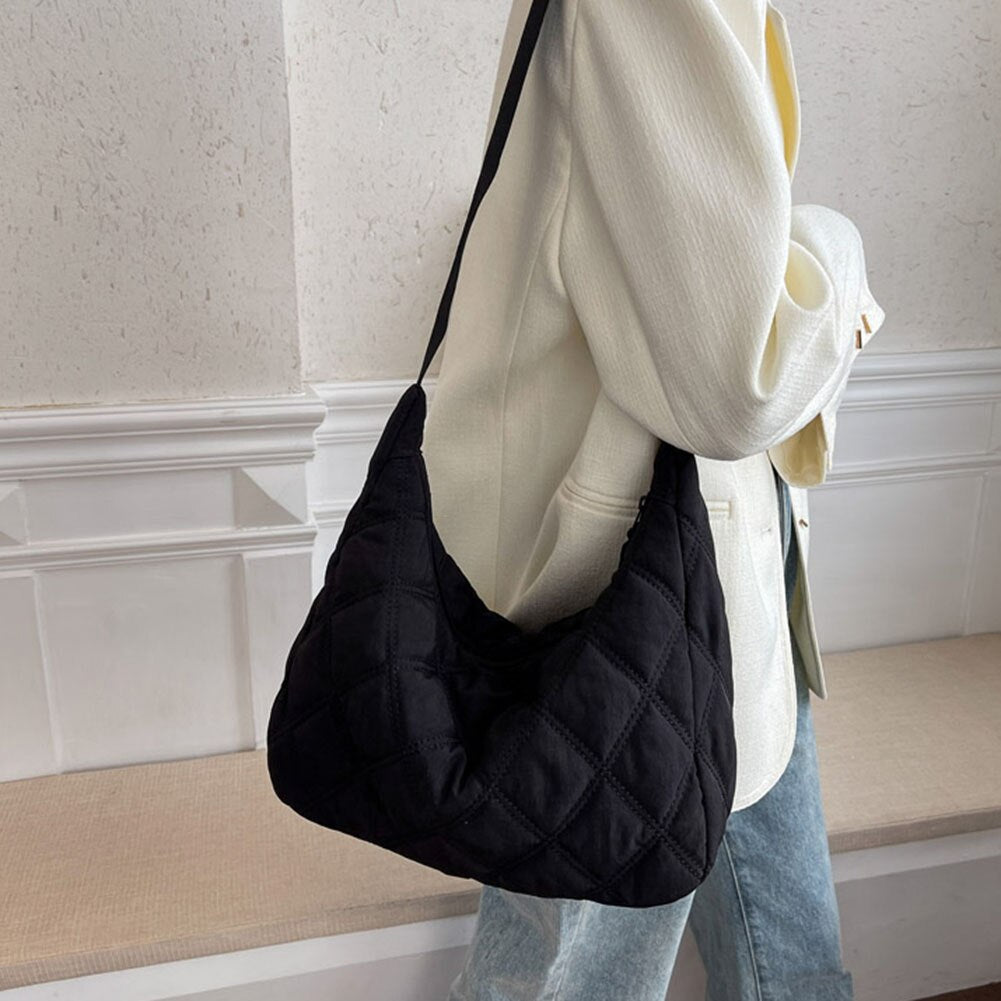 Women's chic quilted puffer shoulder bag
