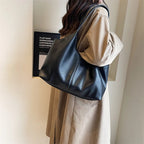 Women's chic vegan leather hobo tote bag