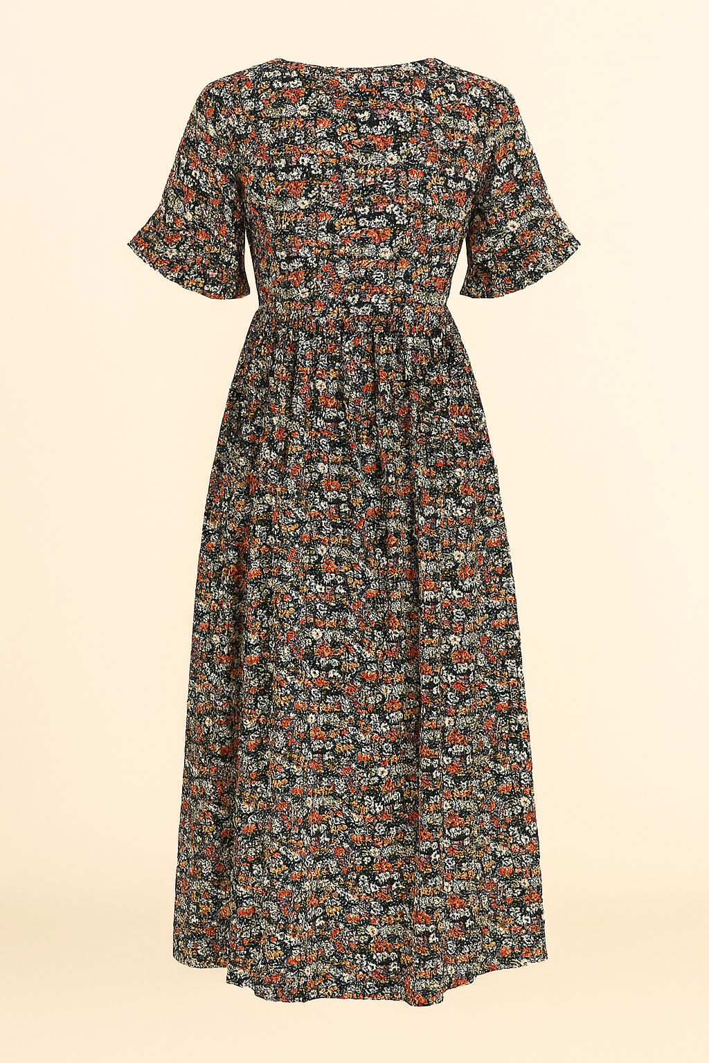 Floral Midi Dress Women Relaxed Fit