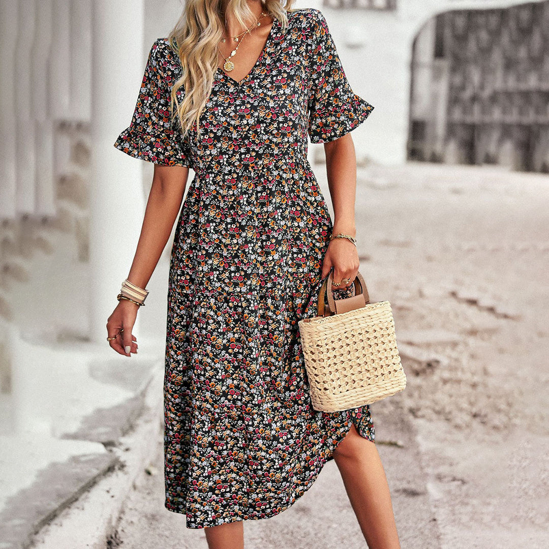 Emery Floral Print Midi Dress