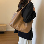 Women's chic vegan leather hobo tote bag