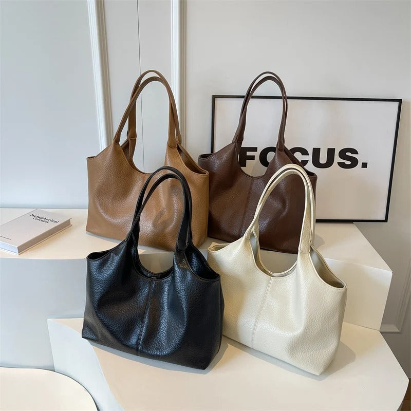 Women's chic vegan leather hobo tote bag