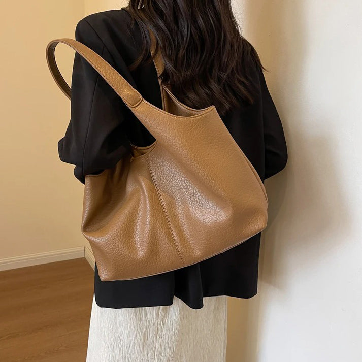 Women's chic vegan leather hobo tote bag
