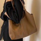 Women's chic vegan leather hobo tote bag