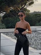 Woven Vegan Leather Bag with Knot Clasp
