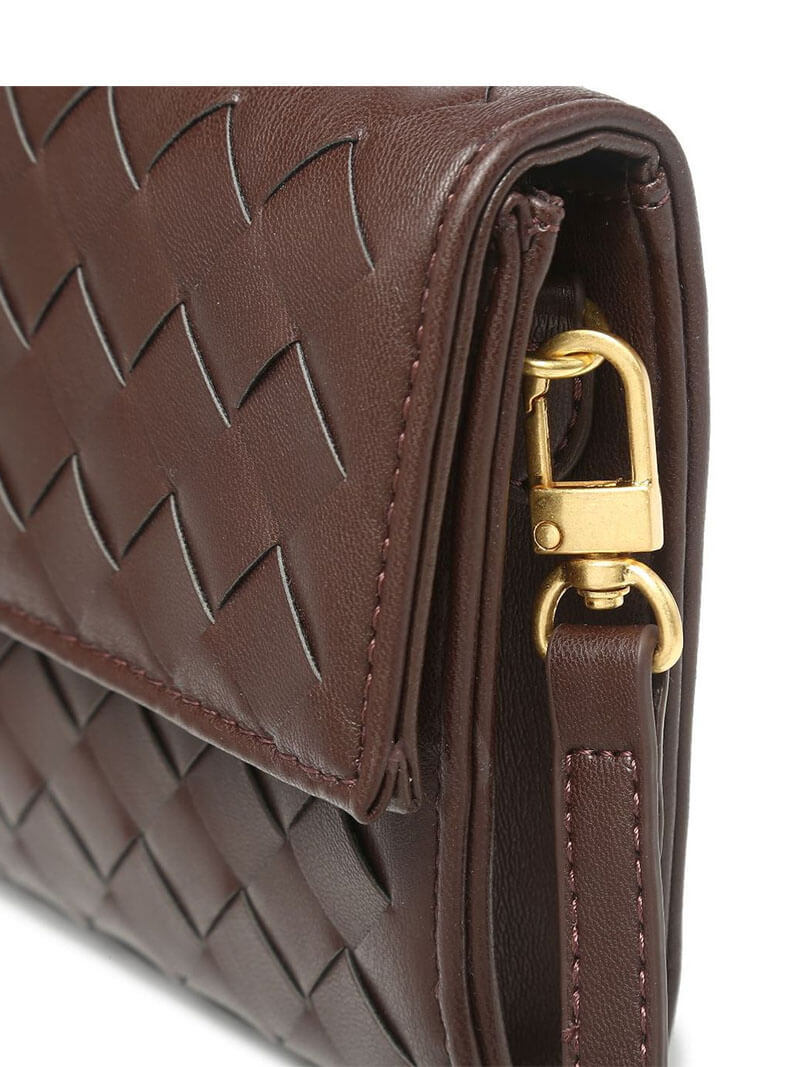 Woven Vegan Leather Bag with Knot Clasp