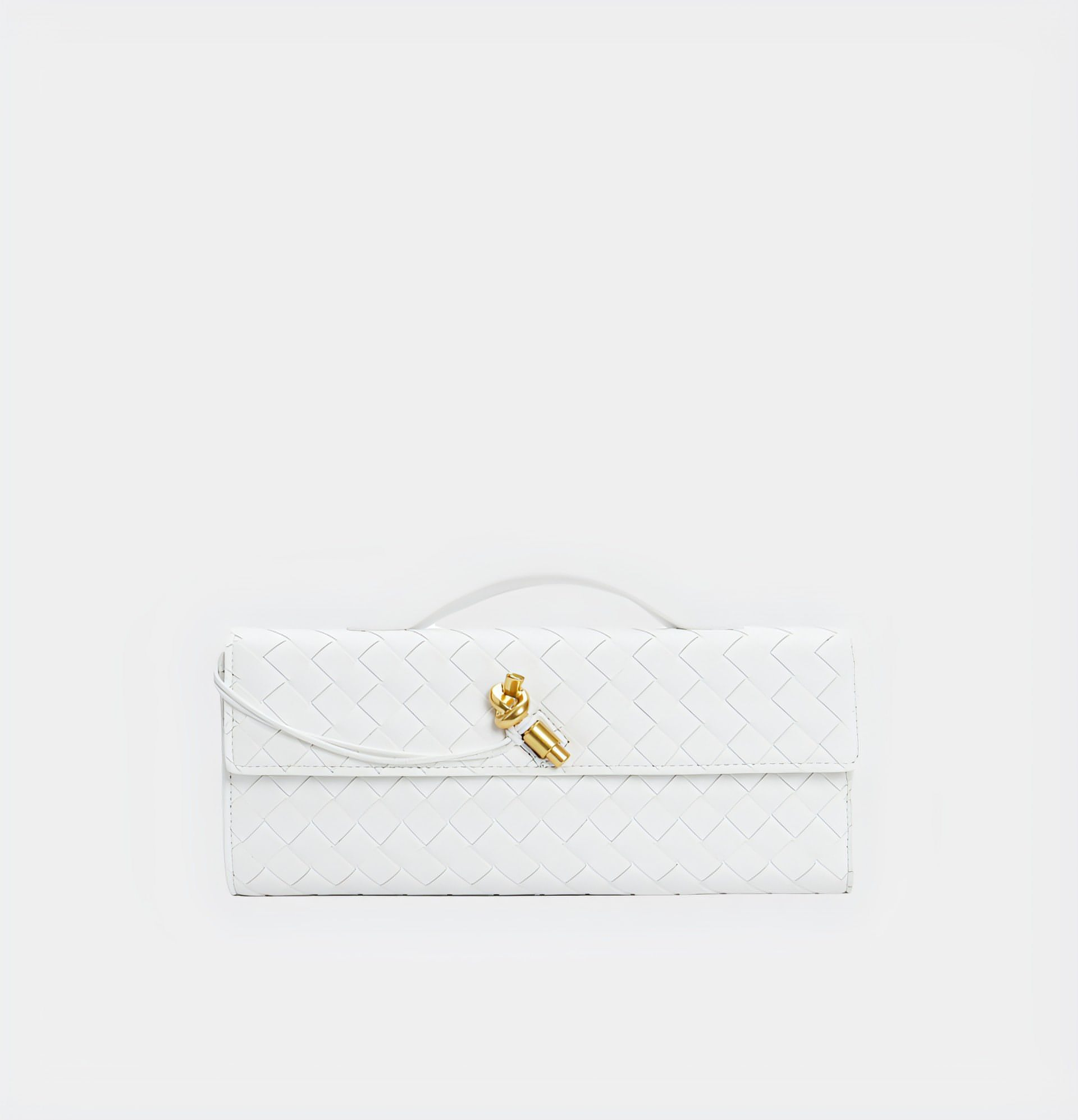 Woven Leather Crossbody Bag with Top Handle
