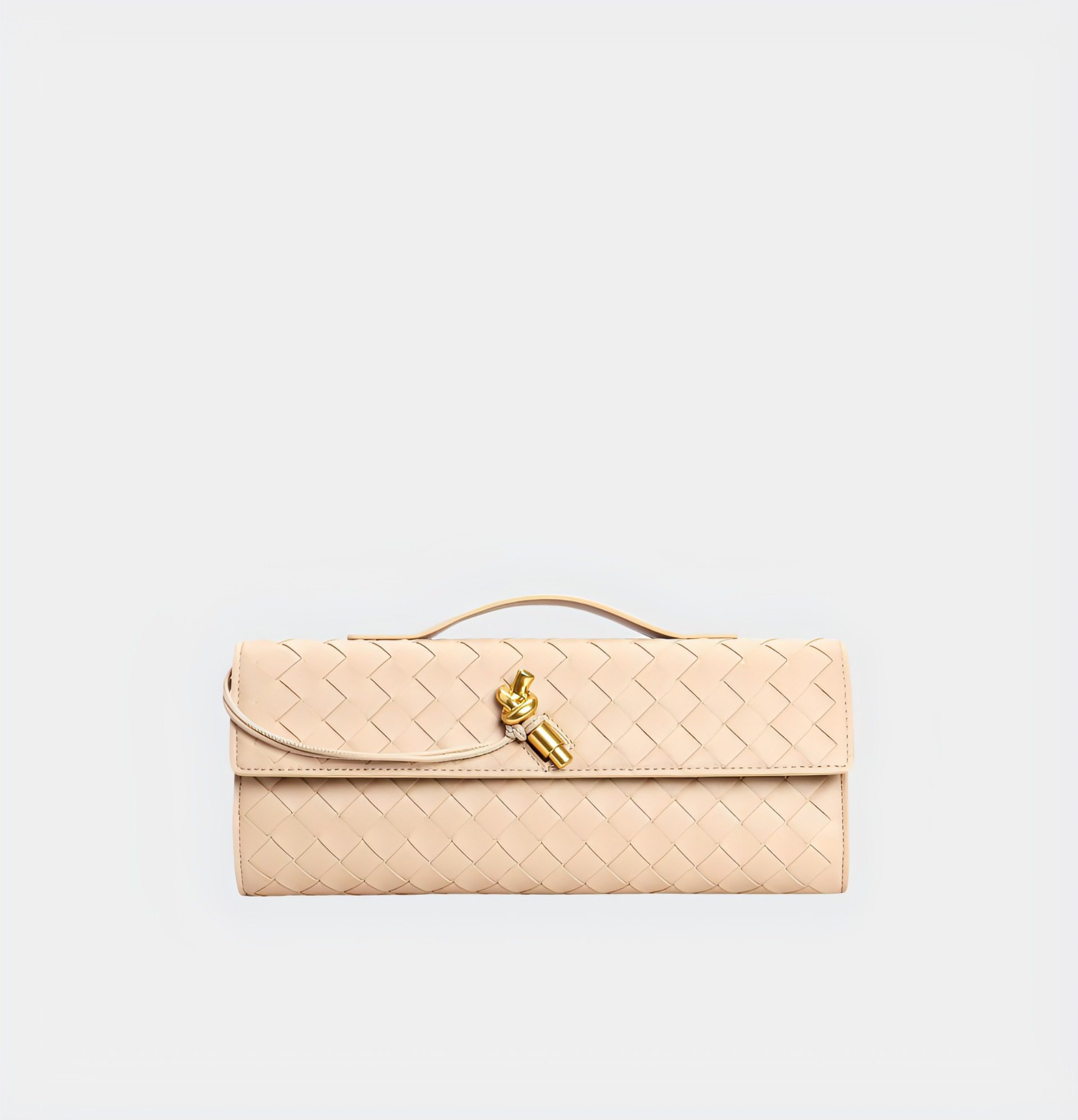 Woven Leather Crossbody Bag with Top Handle