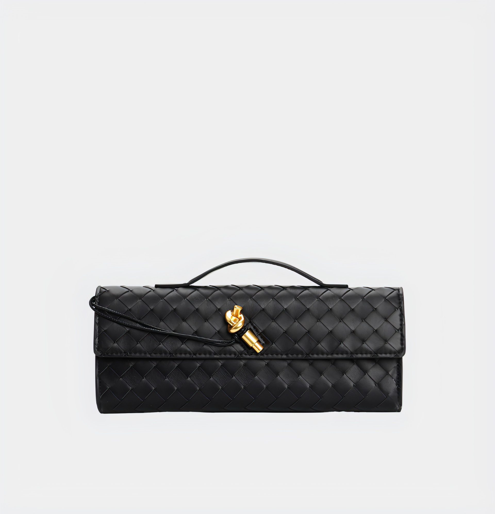 Woven Leather Crossbody Bag with Top Handle