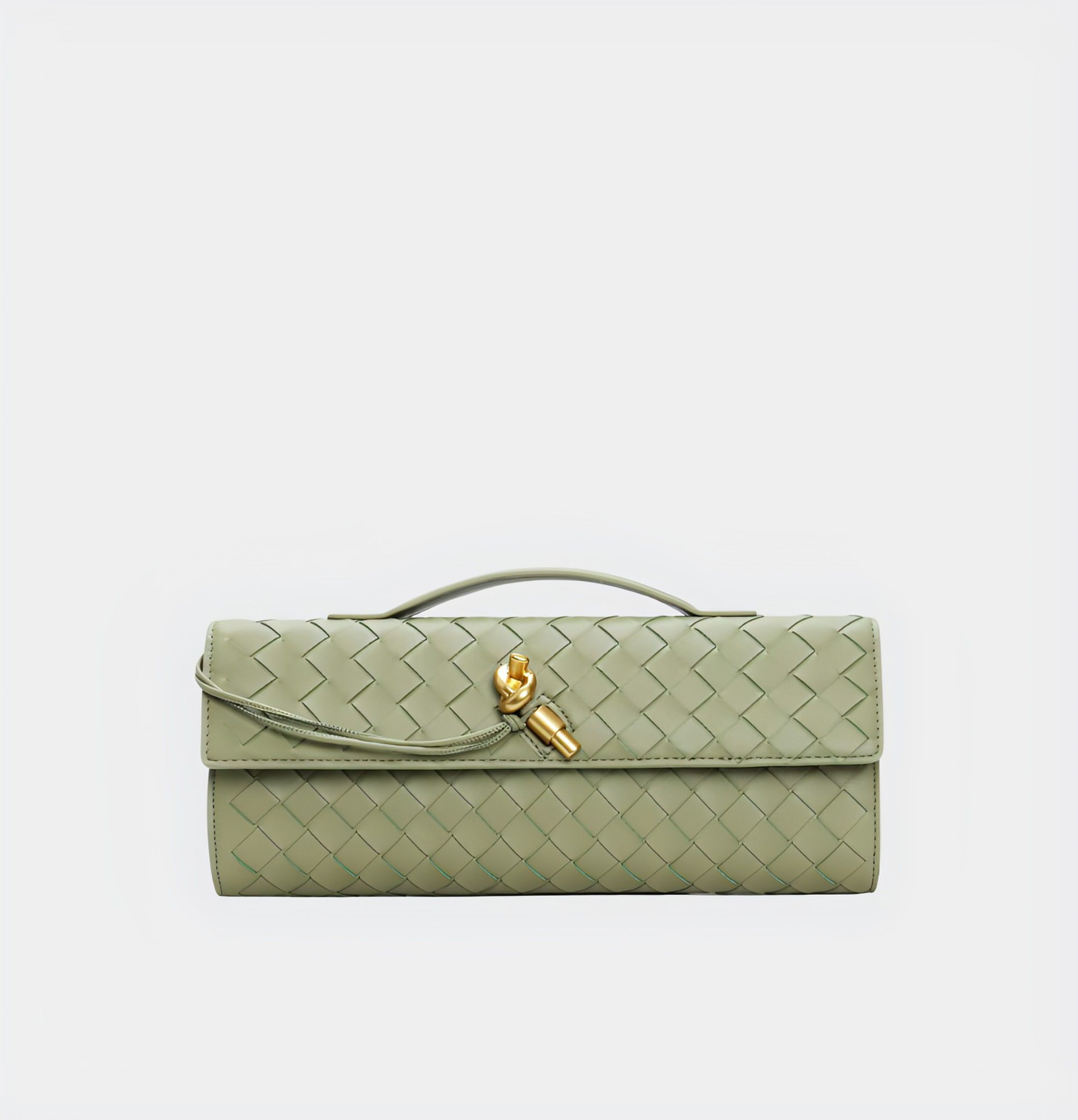 Woven Leather Crossbody Bag with Top Handle