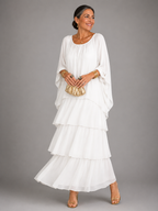 Elegant flowing maxi dress in white