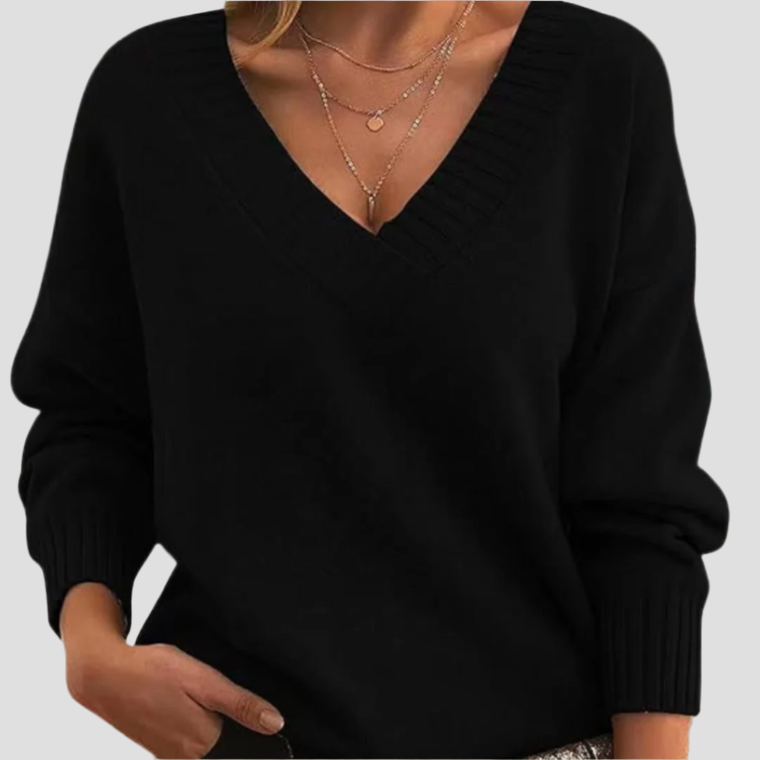 Women's Relaxed Fit V-Neck Cashmere Pullover