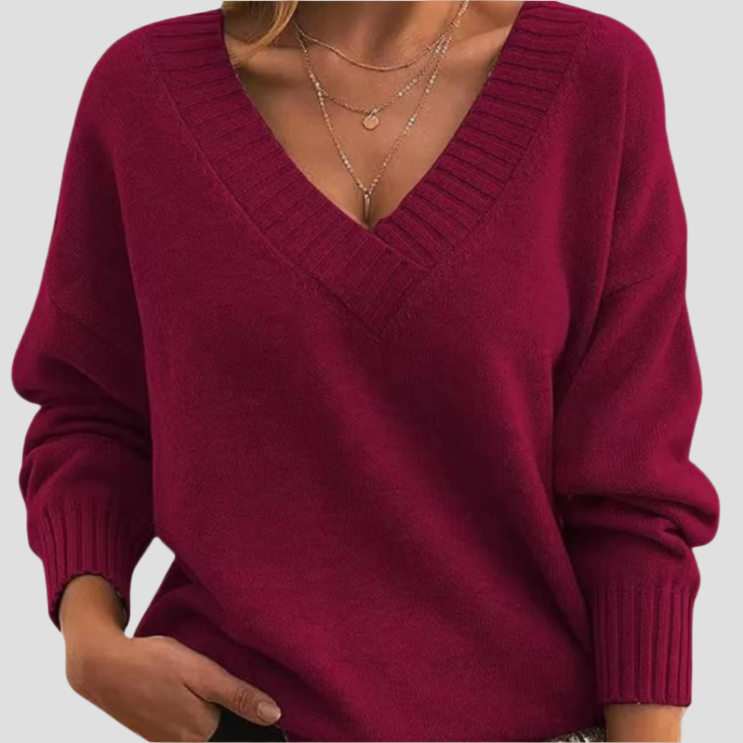 Women's Relaxed Fit V-Neck Cashmere Pullover