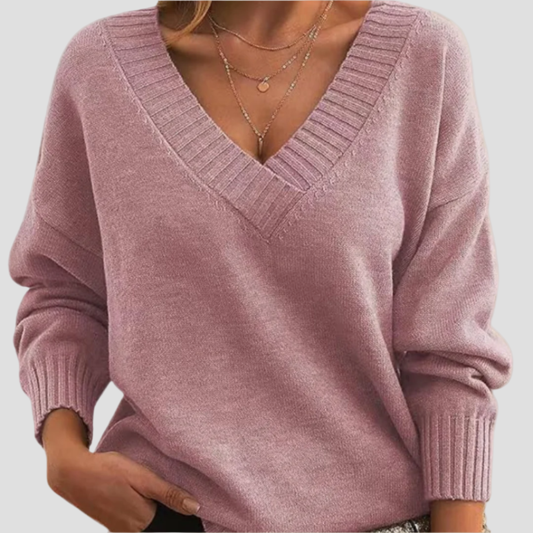 Women's Relaxed Fit V-Neck Cashmere Pullover