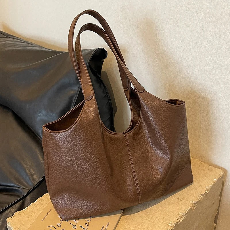 Women's chic vegan leather hobo tote bag