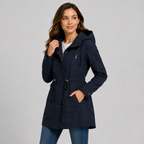 Lightweight hooded cotton blend windbreaker jacket