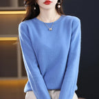 Women's adorable oversized knit sweater for fall and winter in blue