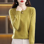 Women's adorable oversized knit sweater for fall and winter in mustard