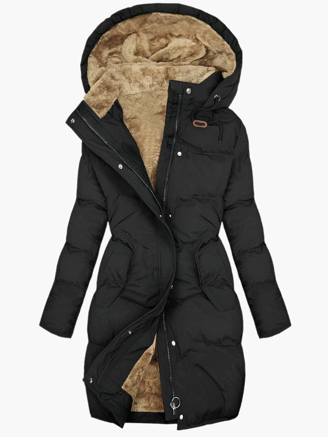Women's Quilted Hooded Long Winter Coat
