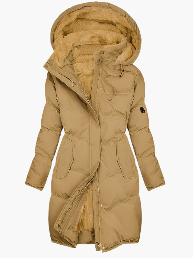 Women's Quilted Hooded Long Winter Coat