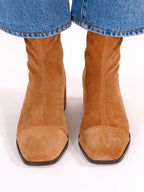 Women's faux suede block heel ankle boots