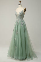 Ball Gown Lace Appliqué Floor-Length Formal Gown
