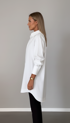 Oversized Cotton Shirt with Classic Collar