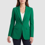 Women's tailored single breasted blazer in green