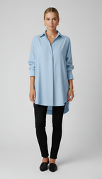 Oversized Cotton Shirt with Classic Collar