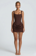 Bodycon Mini Dress Square Neck Wide Straps