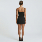 Bodycon Mini Dress Square Neck Wide Straps