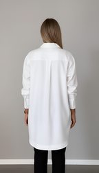 Oversized Cotton Shirt with Classic Collar