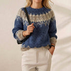 Nordic pattern knit sweater in s