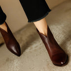 Women's cushioned non slip leather ankle boots