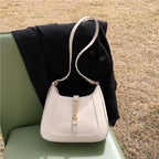 Vegan leather baguette shoulder bag