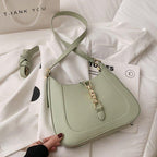 Vegan leather baguette shoulder bag