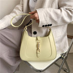 Vegan leather baguette shoulder bag
