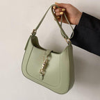Vegan leather baguette shoulder bag