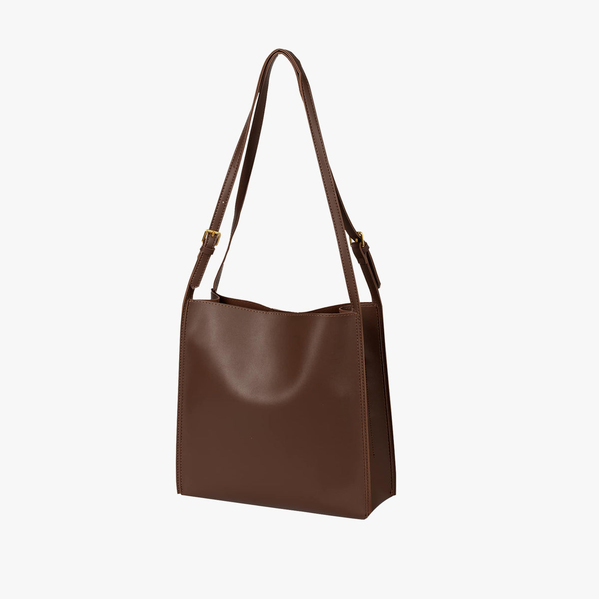 Vegan leather shoulder tote bag