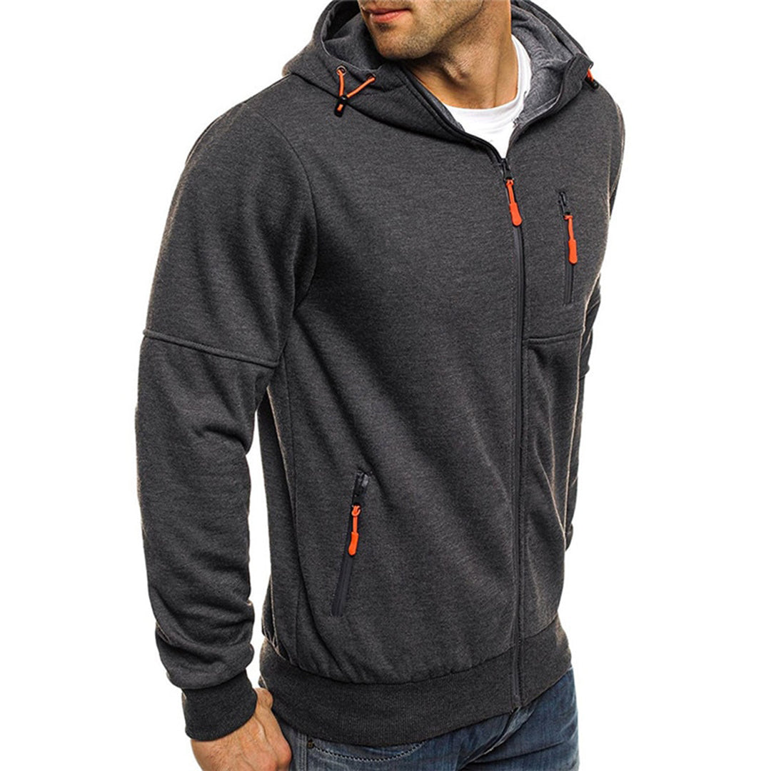 Full Zip Hoodie Men Soft Breathable Fabric