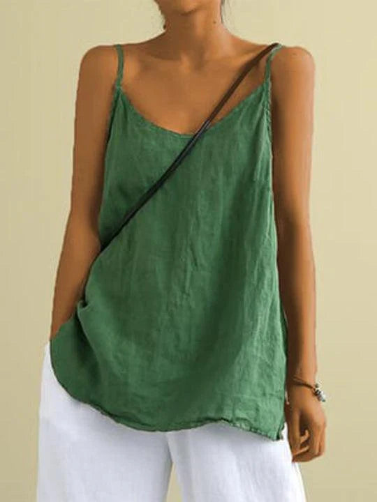 Spaghetti Strap Linen Top Women