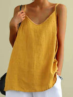 Spaghetti Strap Linen Top Women