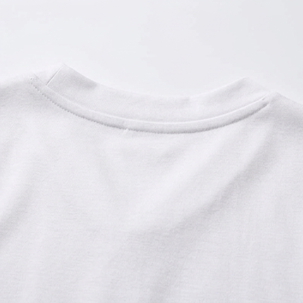 Casual V neck tee with rolled cuffs