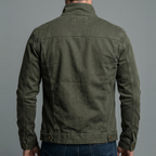 Men's vintage style washed cotton zip up jacket