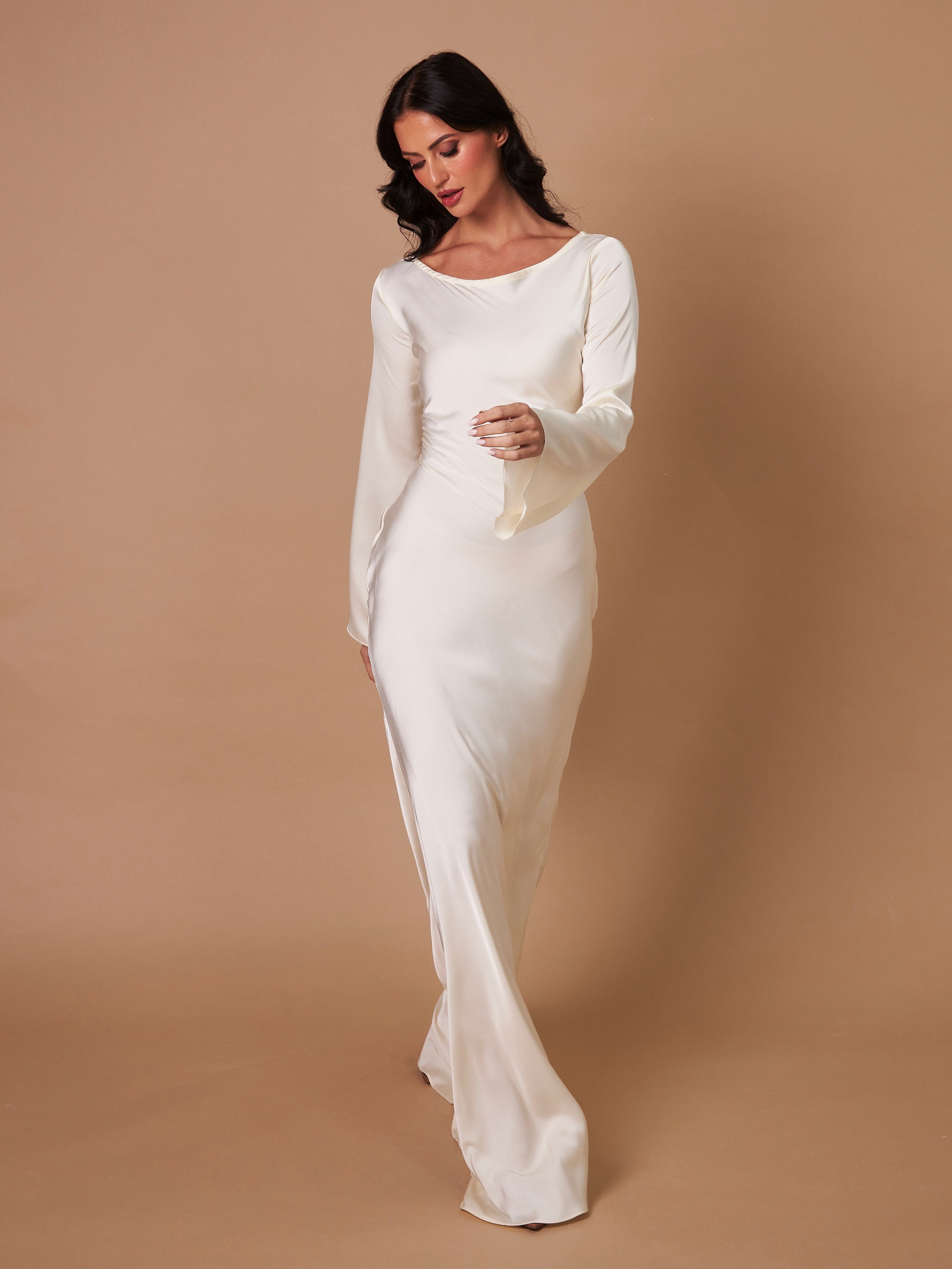 Long Sleeve Figure-Hugging Maxi Dress