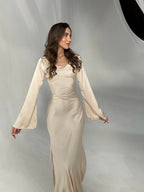 Long Sleeve Figure-Hugging Maxi Dress
